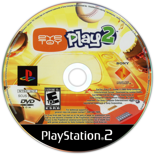 EyeToy: Play 2 disc for PlayStation 2 (PS2) motion-controlled party mini-game collection video game