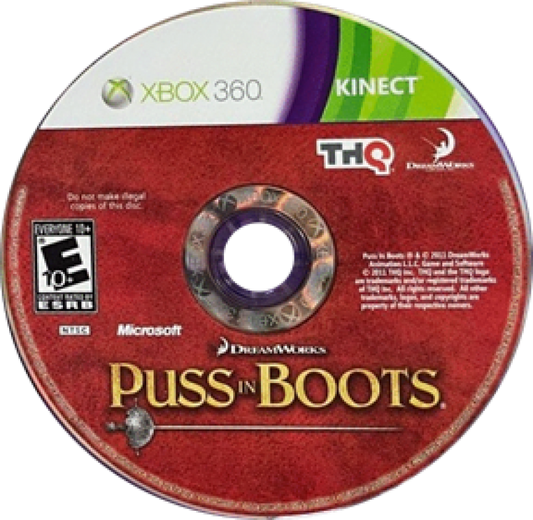 Puss in Boots disc for Xbox 360 (X360) action-adventure platformer video game