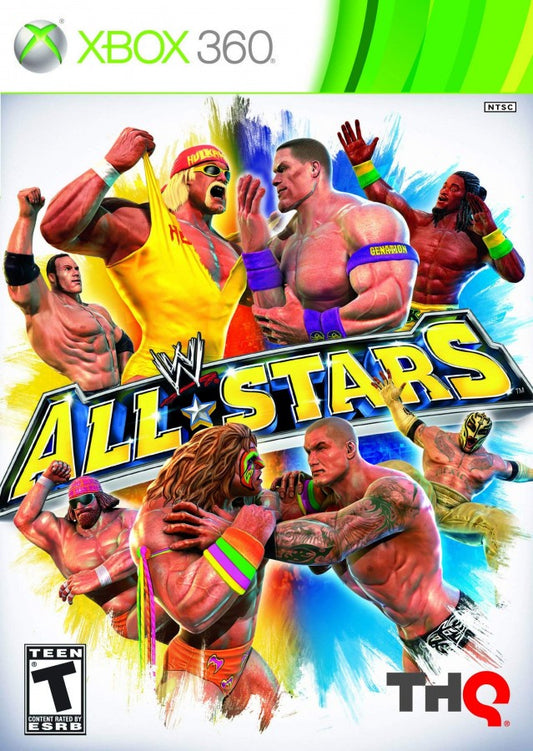 WWE All Stars Xbox 360 cover art for the wrestling game.