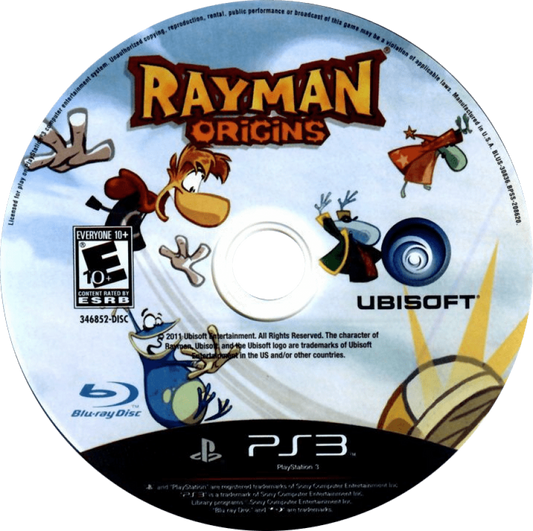Rayman Origins disc for PlayStation 3 (PS3) video game