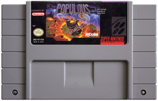 Populous cartridge for Super Nintendo Entertainment System (SNES) retro video game