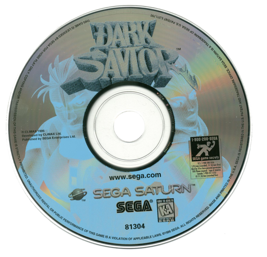 Dark Savior Sega Saturn action RPG isometric adventure game branching storylines fantasy combat puzzle solving platforming Climax Entertainment spiritual successor to Landstalker retro gaming Sega Saturn software video game title disc