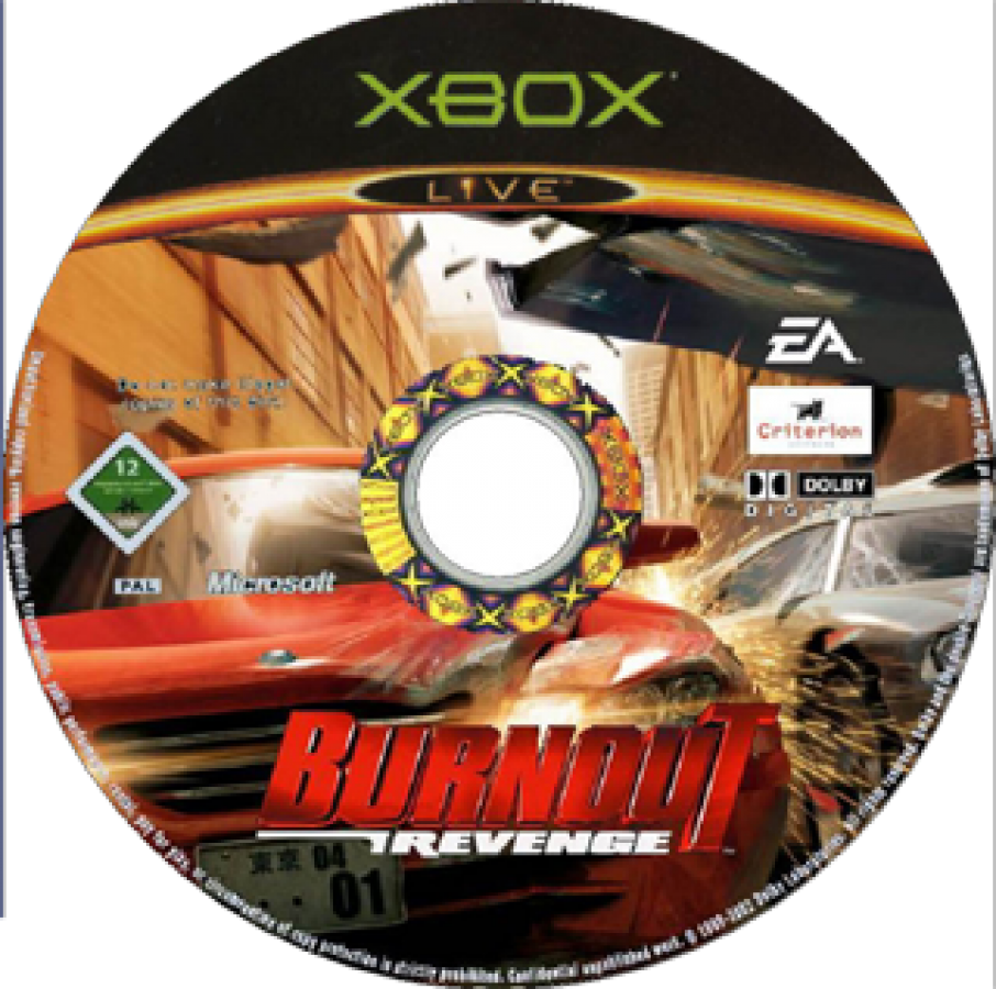 Burnout Revenge disc art for Xbox (XBOX) video game