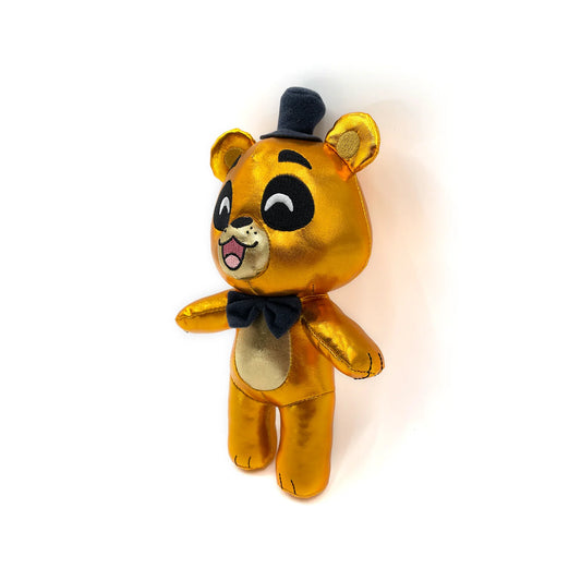 Five Nights at Freddy's Golden Freddy Chibi 9 inch plush toy featuring cute stylized character design soft stuffed collectible official FNAF merchandise and display plush for fans side view