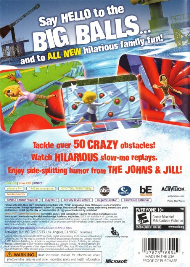 Wipeout: In the Zone back of case for Xbox 360 (X360) motion-controlled obstacle course party video game