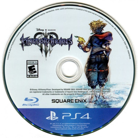 Kingdom Hearts III – PlayStation 4 (PS4) video game disc, action role-playing game.