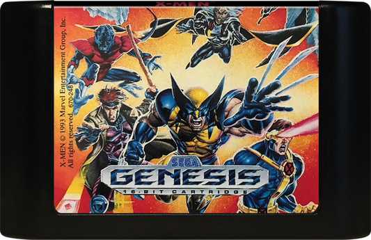 X-Men Sega Genesis retro video game action platformer cartridge (1993)
