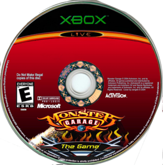 Monster Garage disc for Xbox (XBOX) video game