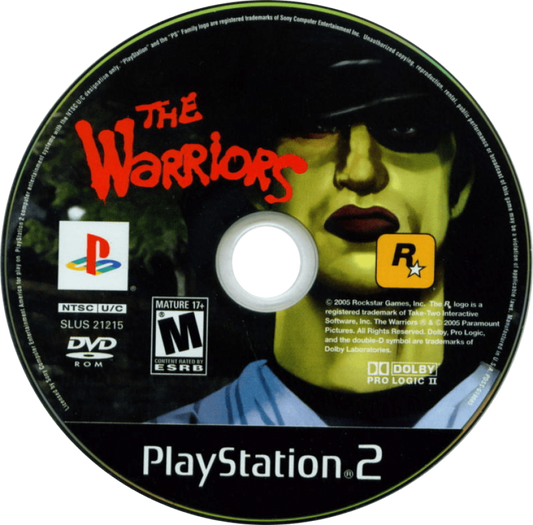 The Warriors disc art for Playstation 2 (PS2) video game