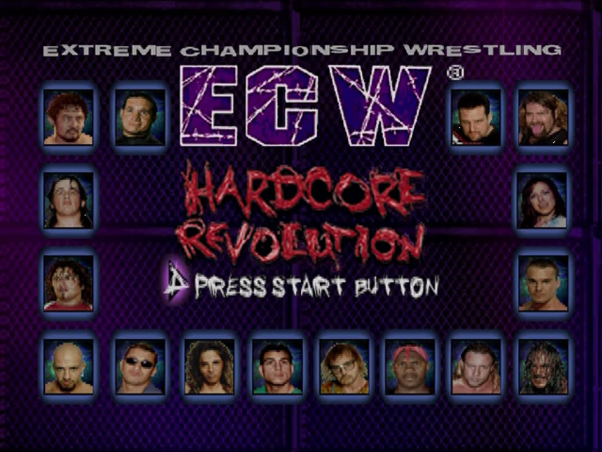 ECW Hardcore Revolution title screen for Sega Dreamcast (DC) video game