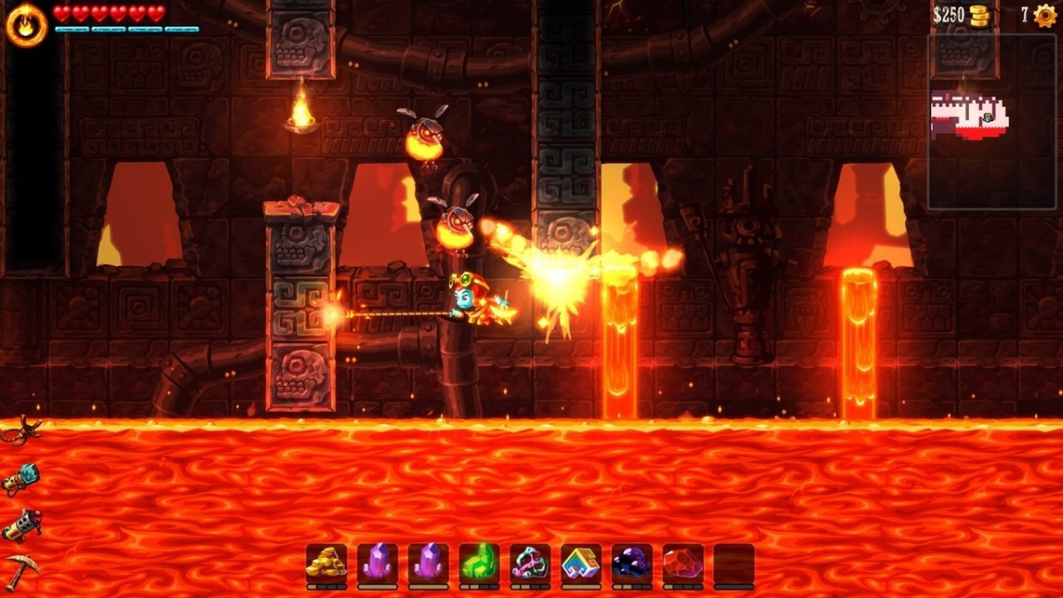 SteamWorld Dig 2 Nintendo Switch inspired design featuring action platform mining adventure aesthetic underground exploration treasure hunting upgrades and abilities handcrafted steampunk world challenging puzzles metroidvania progression and charming robotic hero gameplay presentation gameplay