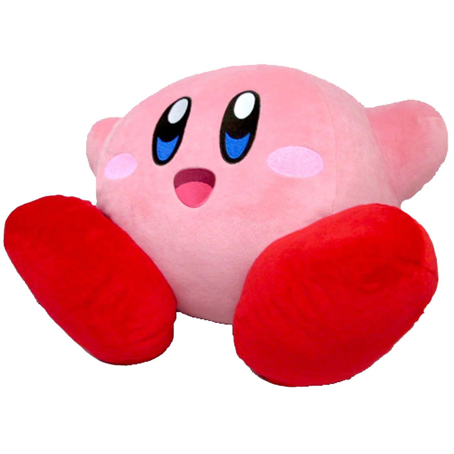 Kirby 17 inch plush collectible featuring the iconic Nintendo character soft stuffed construction cuddly design bright pink Kirby styling oversized 17 inch size adorable character details and collectible gaming plush appeal