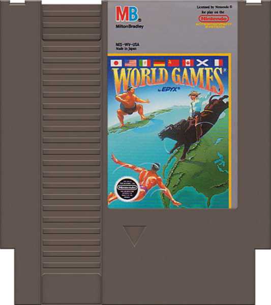 World Games cartridge for Nintendo Entertainment System (NES) retro video game