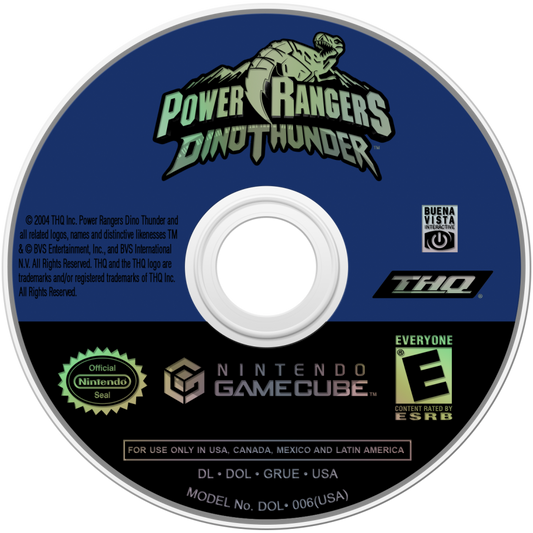 Power Rangers: Dino Thunder disc for Nintendo GameCube (GC) action adventure video game