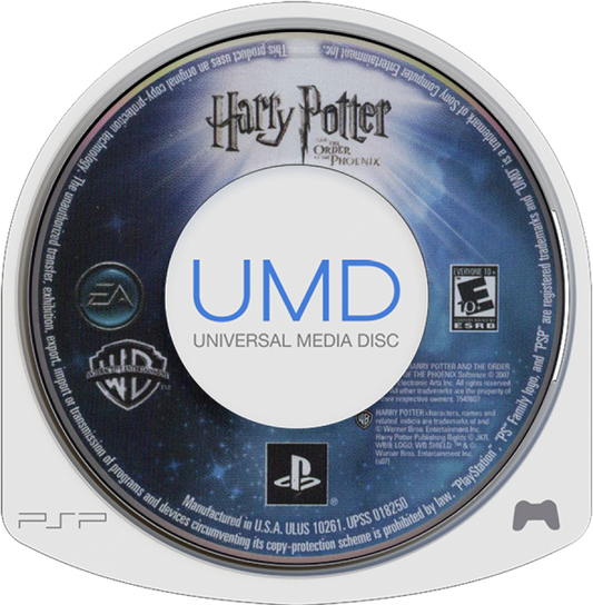 Harry Potter and the Order of the Phoenix UMD game cover for Playstation Portable video game.