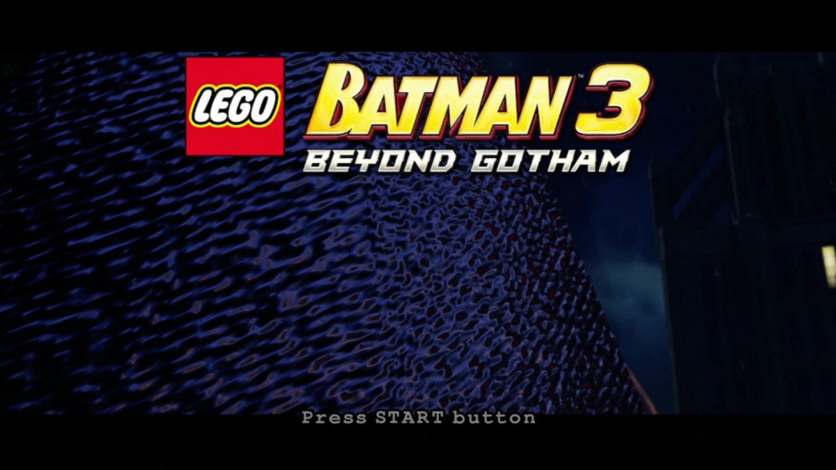 LEGO Batman 3: Beyond Gotham start screen for Xbox 360 (X360) action-adventure superhero video game