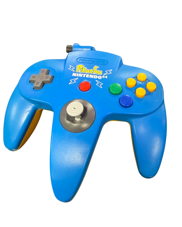 Front view of Nintendo 64 Pikachu Edition Controller JP gaming accessory