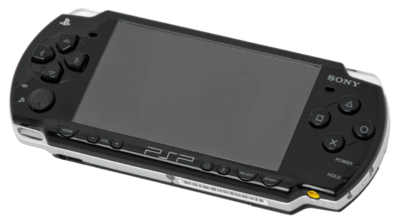 PSP 3000 handheld gaming console by Sony for portable video games.