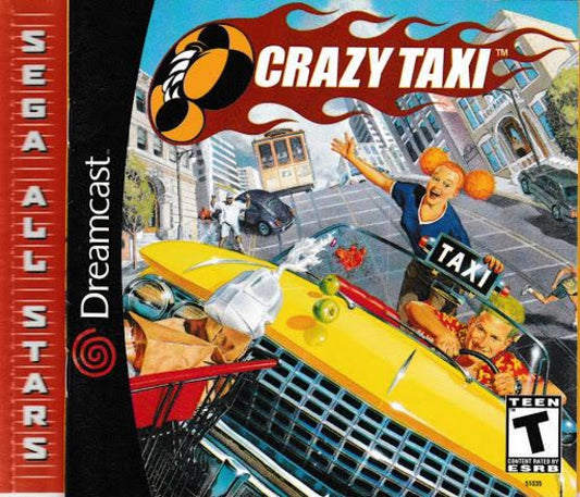 Crazy Taxi Sega All-Stars Edition Dreamcast featuring high-speed arcade driving gameplay with iconic city taxi cover art