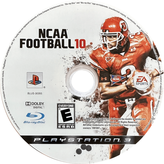 NCAA Football 10 disc for PlayStation 3 PS3 video game