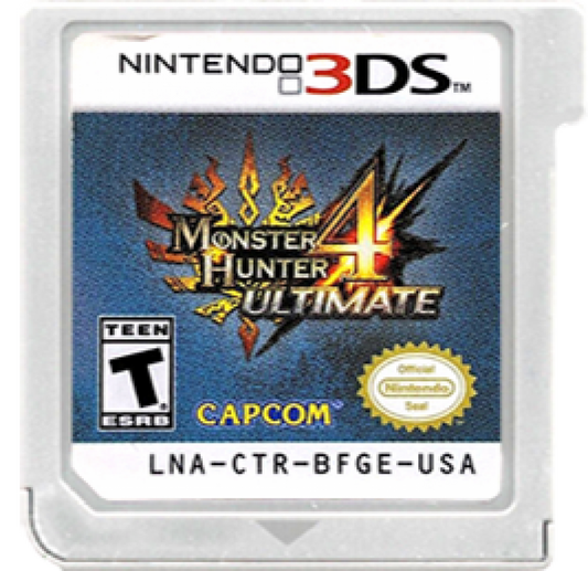 Monster Hunter 4 Ultimate cartridge for Nintendo 3DS (3DS) action role-playing video game