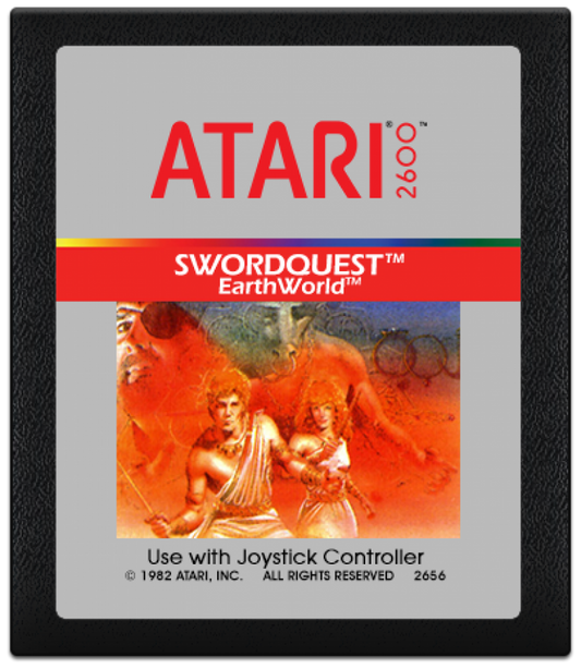 Swordquest: Earthworld cartridge art for Atari 2600 (2600) video game