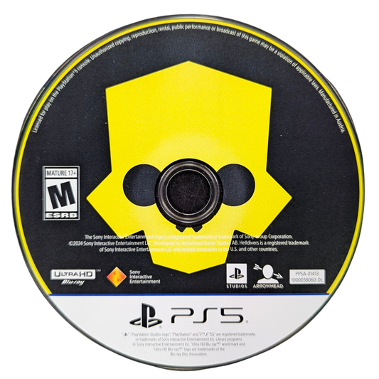 Helldivers II for PlayStation 5 (PS5) at Gamers INC, featuring intense squad-based third-person shooter action where you join the elite Helldivers to spread managed democracy across the galaxy, with chaotic co-op combat, devastating orbital strikes, and a constantly evolving galactic war that reacts to every mission you complete disc
