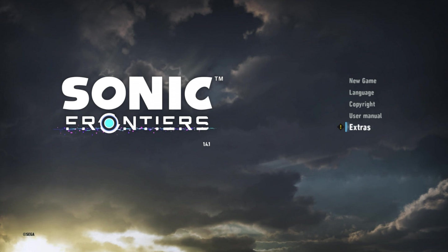 Sonic Frontiers home screen for Nintendo Switch (NS) video game