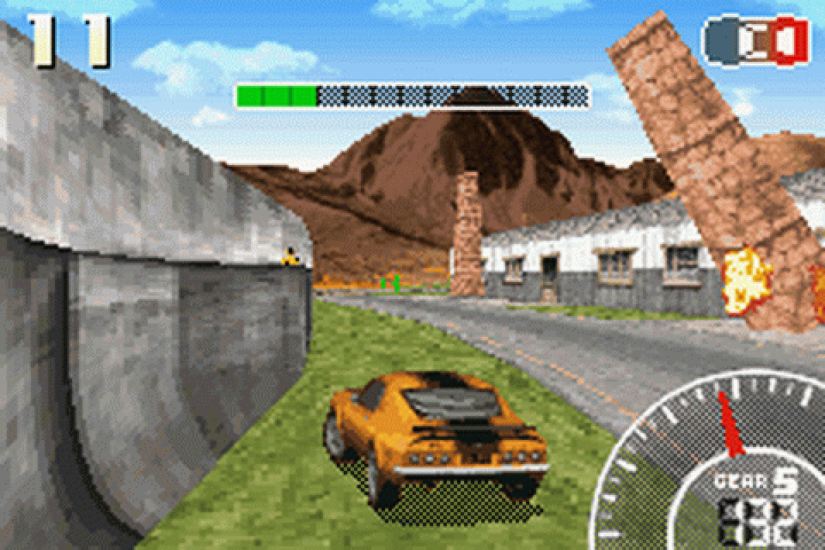 Stuntman gameplay art for Game Boy Advance (GBA) video game