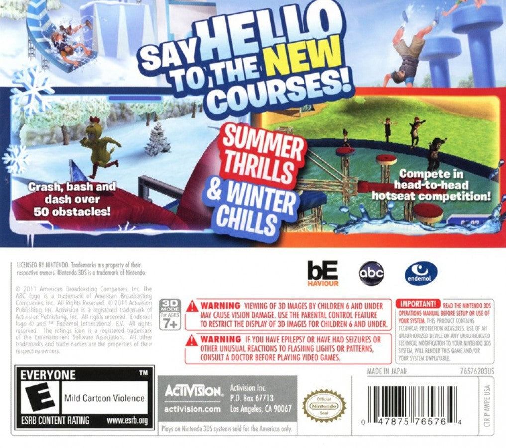 Wipeout 2 back of case for Nintendo 3DS (3DS) party sports video game