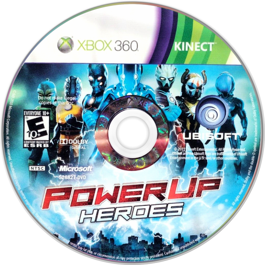 PowerUp Heroes Xbox 360 for retro video game enthusiasts featuring motion controlled fighting gameplay superhero inspired combat Kinect powered full body controls futuristic battles unlockable powers competitive multiplayer action and collectible gaming appeal disc