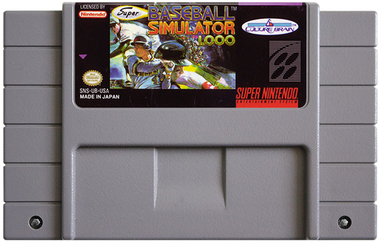 Super Baseball Simulator 1.000 cartridge for Super Nintendo Entertainment System (SNES) retro video game