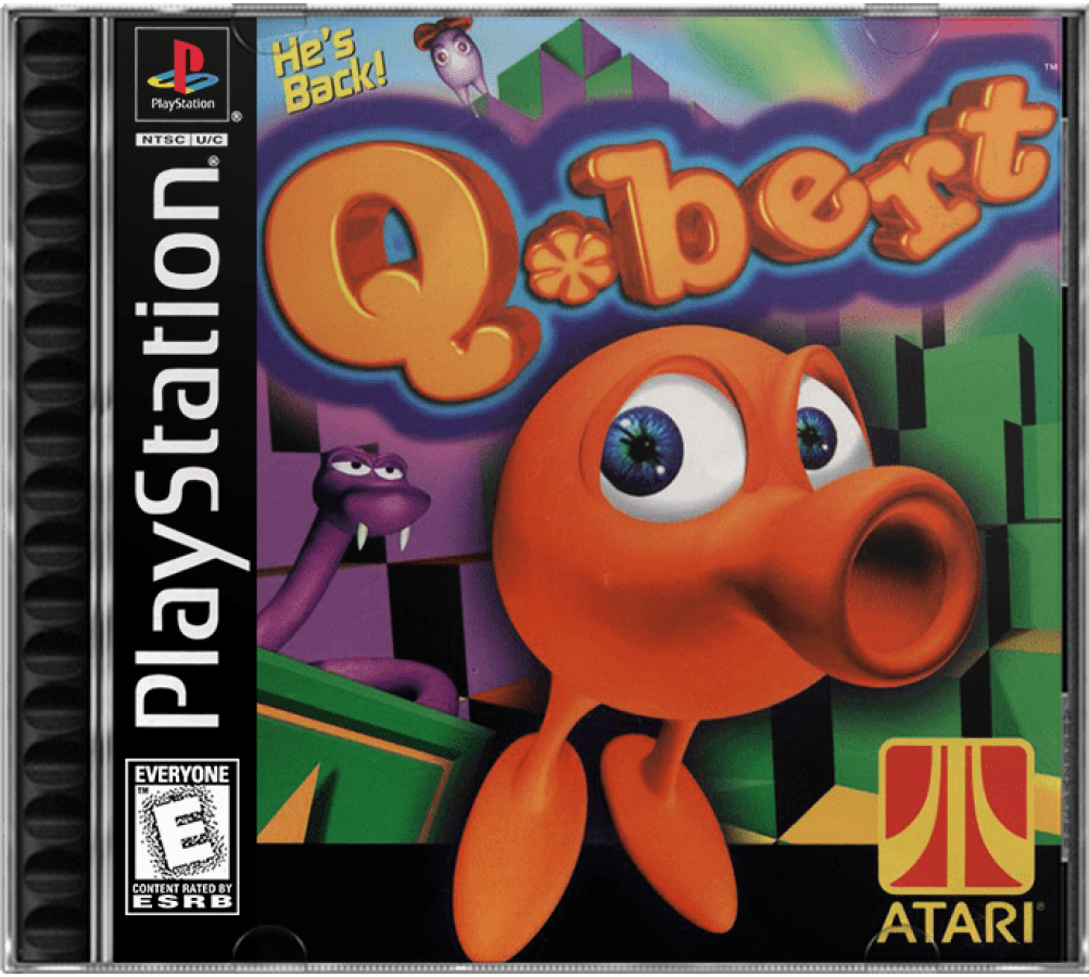 Q*bert cover art for PlayStation 1 (PS1) video game