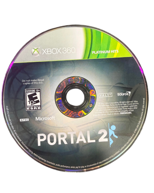 Portal 2 Platinum Hits for Xbox 360 puzzle platform video game featuring mind bending portal mechanics cooperative multiplayer witty humor and acclaimed Valve science fiction experience disc