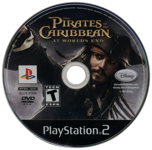 Pirates of the Caribbean: At World's End – PlayStation 2 (PS2) video game disc, action-adventure game.
