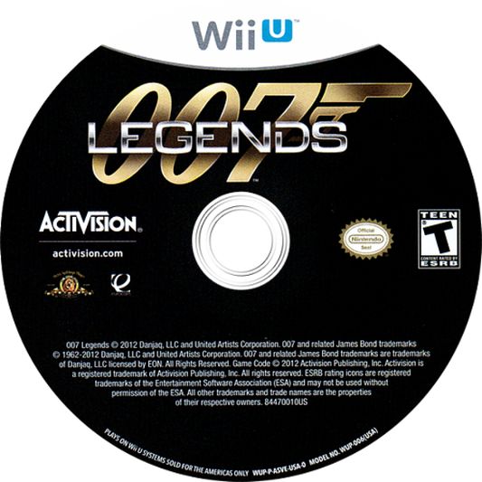 007 Legends disc art for Nintendo Wii U (WiiU) video game
