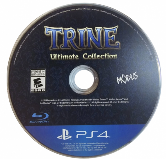 Trine: Ultimate Collection – PlayStation 4 (PS4) video game disc, fantasy puzzle-platformer adventure game.