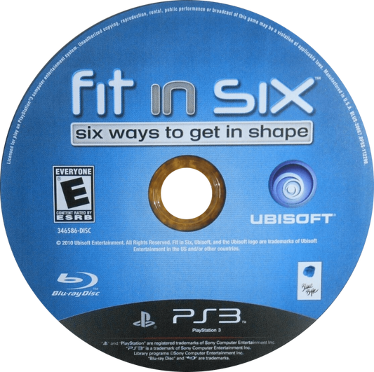 Fit in Six disc art for PlayStation 3 (PS3) video game