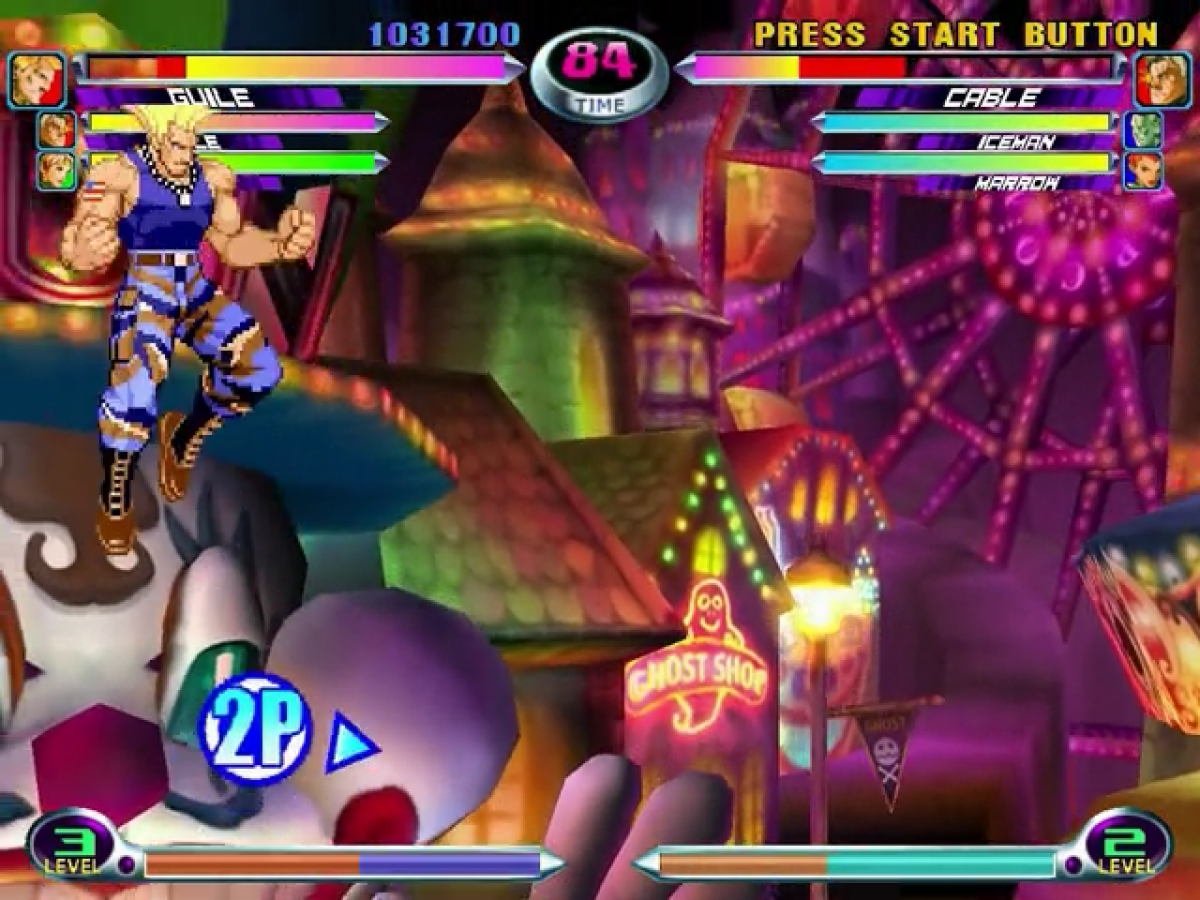 Marvel vs. Capcom 2 Dreamcast featuring fast-paced 2D fighting gameplay with iconic Marvel and Capcom characters gameplay