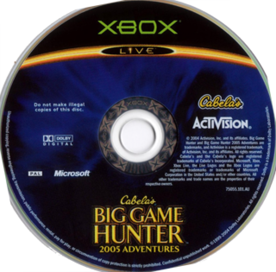 Cabela's Big Game Hunter: 2005 Adventures disc art for Xbox (XBOX) video game