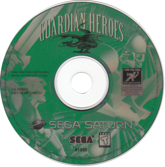Guardian Heroes Sega Saturn action RPG beat em up hybrid Treasure Studios side scrolling combat branching story multiple endings magic combo system cooperative multiplayer arena battles retro gaming Sega Saturn software video game title disc