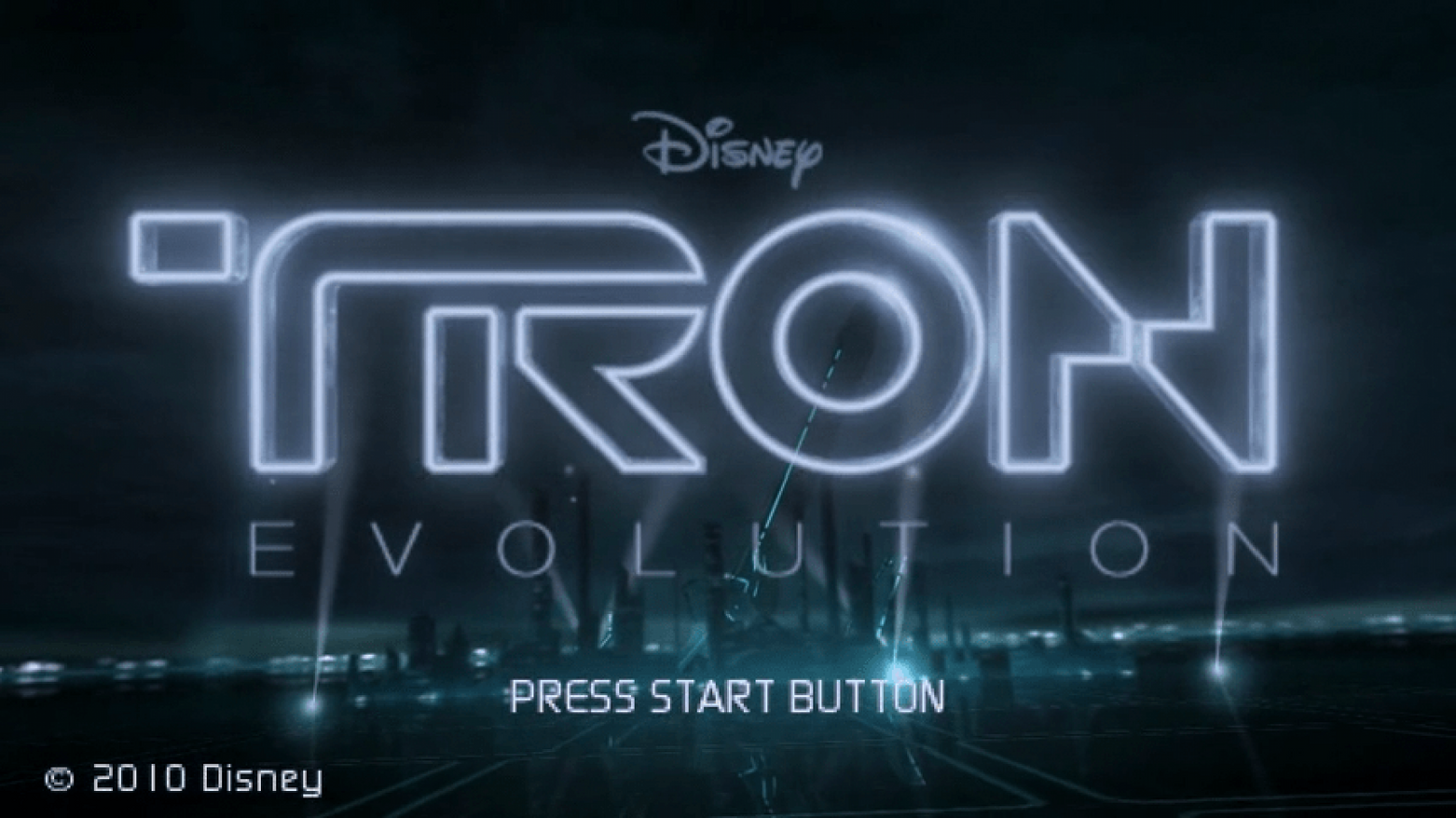 Tron: Evolution – start screen for PlayStation Portable (PSP) action-adventure game