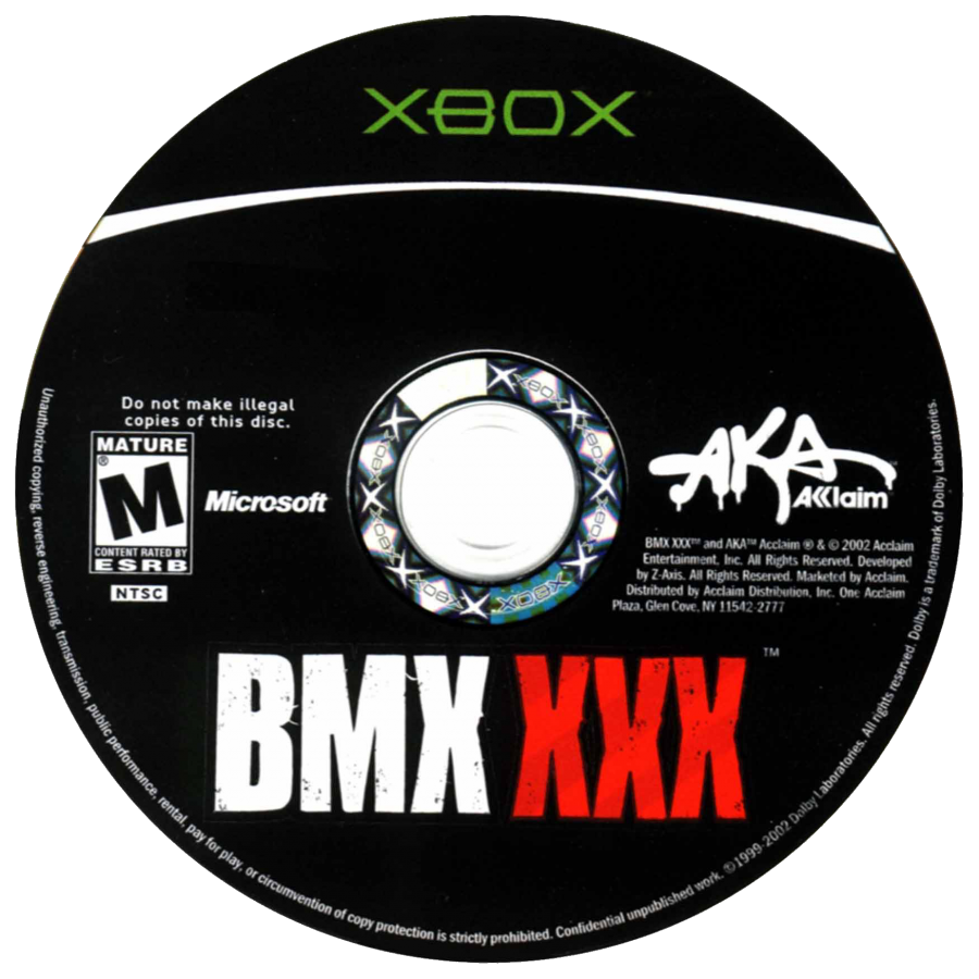 BMX XXX disc art for Xbox (XBOX) video game