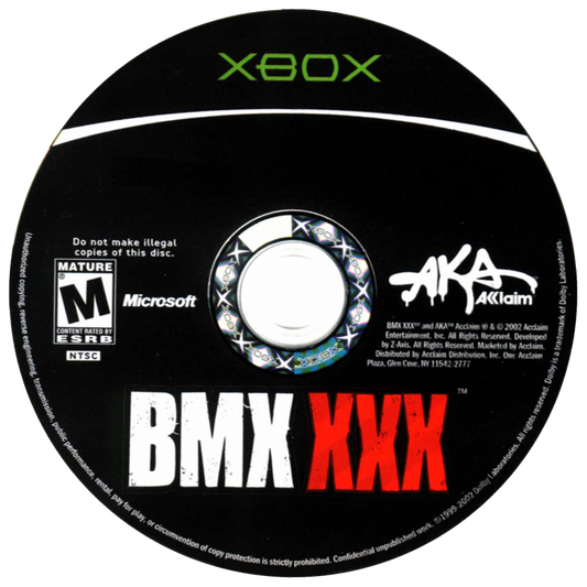 BMX XXX disc art for Xbox (XBOX) video game