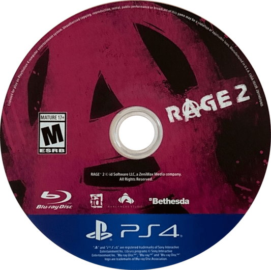 Rage 2 – PlayStation 4 (PS4) video game disc, open-world first-person shooter