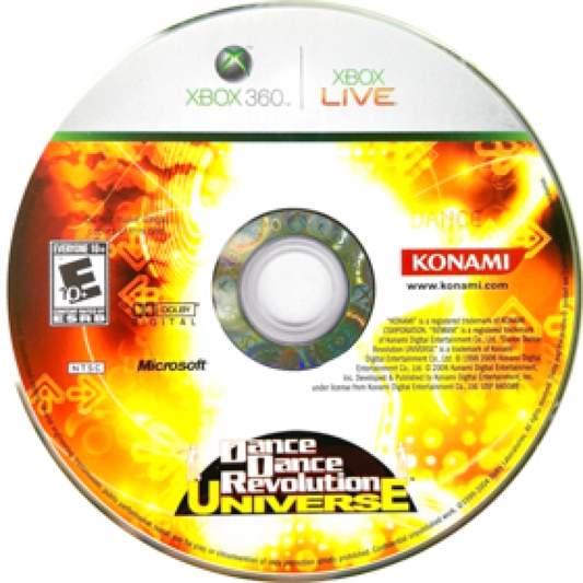 Dance Dance Revolution Universe disc for Xbox 360 (X360) music rhythm dance video game