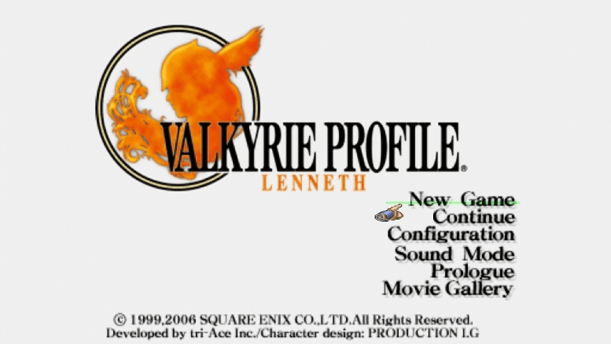 Valkyrie Profile Lenneth titlescreen for PlayStation Portable PSP video game