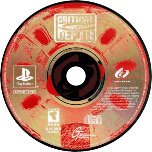 Critical Depth retro underwater vehicular combat action game for PlayStation 1 (PS1) disc