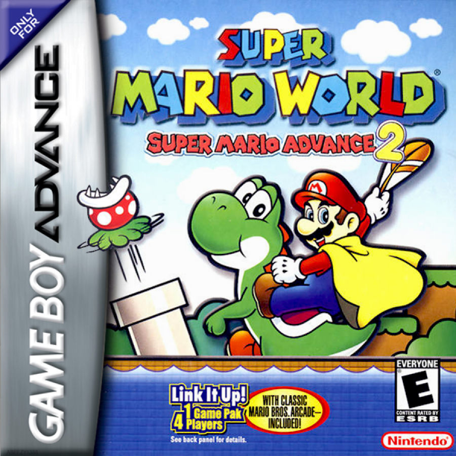 Super Mario Advanced 2: Super Mario World cover art for Game Boy Advance (GBA) video game