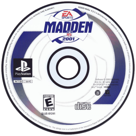 Madden NFL 2001 disc for PlayStation 1 PS1 retro football video game